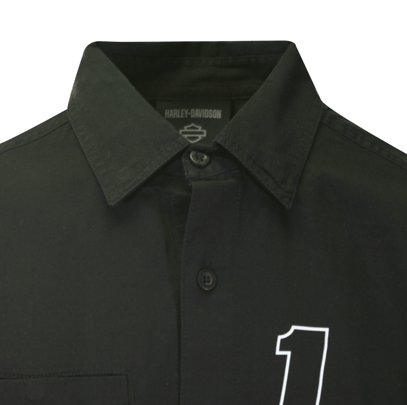 Branded  Men's Shirt Black #1 Racing Logo Long Sleeve (S67)