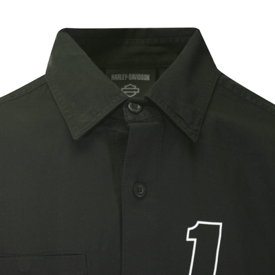 Branded  Men's Shirt Black #1 Racing Logo Long Sleeve (S67)