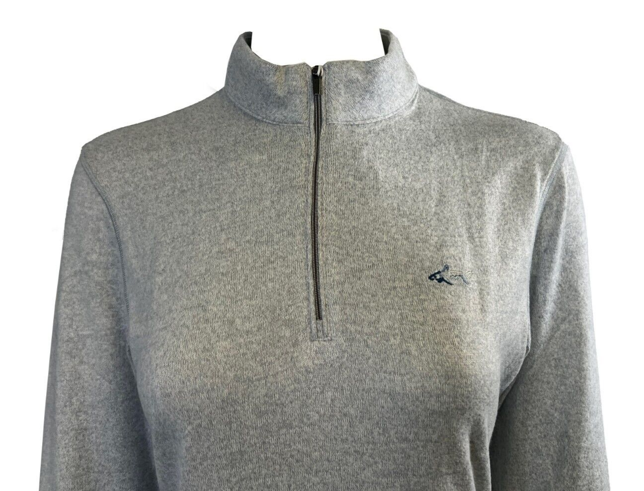 Greg Norman Women's Grey T-Shirt Bghe Heathered 1/4 Zip Mock L/S