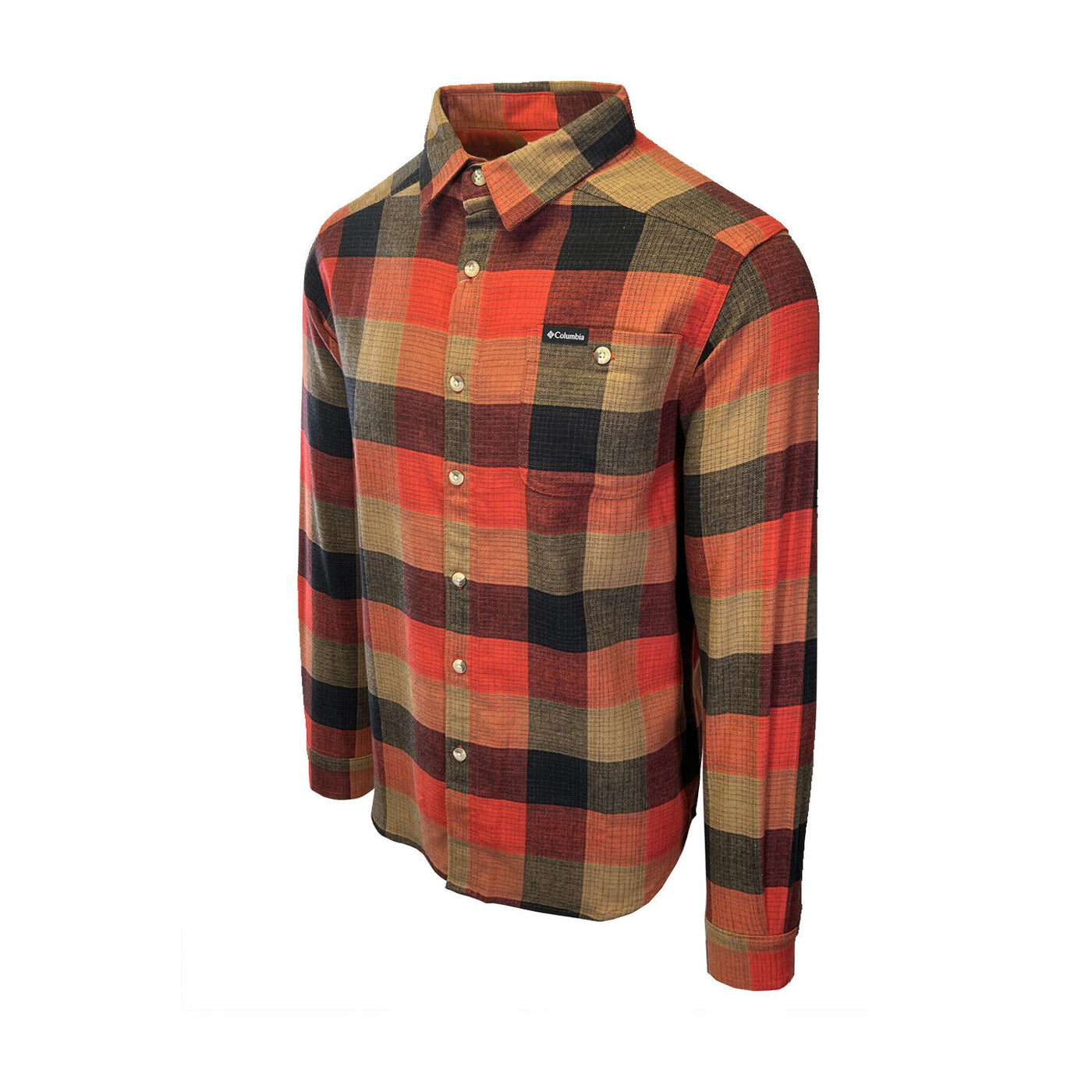 Columbia Men's Red Jasper Buffalo Check Shirt Cornell Woods Flannel L/S (698)