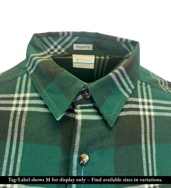 Columbia Men's Rain Forest Trails Edge Plaid Shirt Flare Gun Stretch Flannel L/S