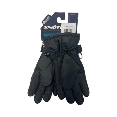 Snotek Junior's Black Stitched Performance Winter Ski Gloves ST318 (S03)