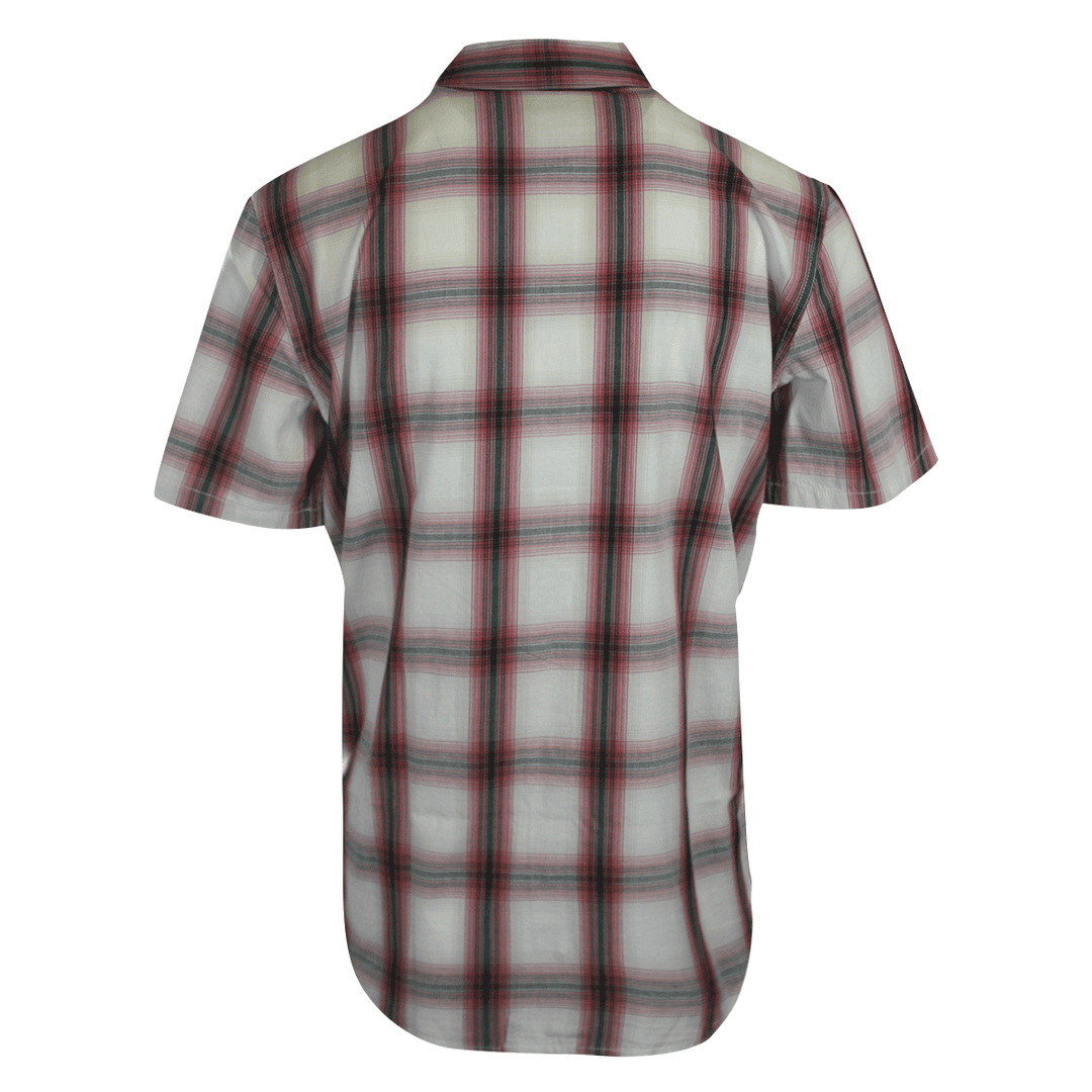 HD Branded Men's Shirt Red Plaid Forever S/S Woven (S54)
