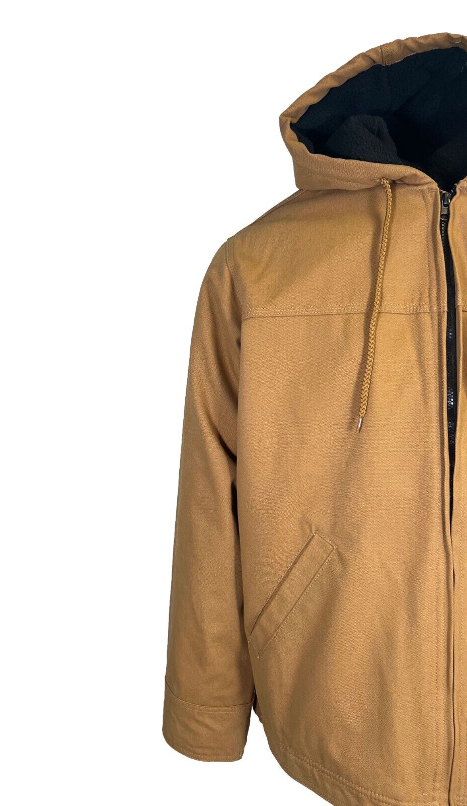 Magellan Outdoors Men's Brown Jacket Work Sherpa-lined Duck L/S (S02)