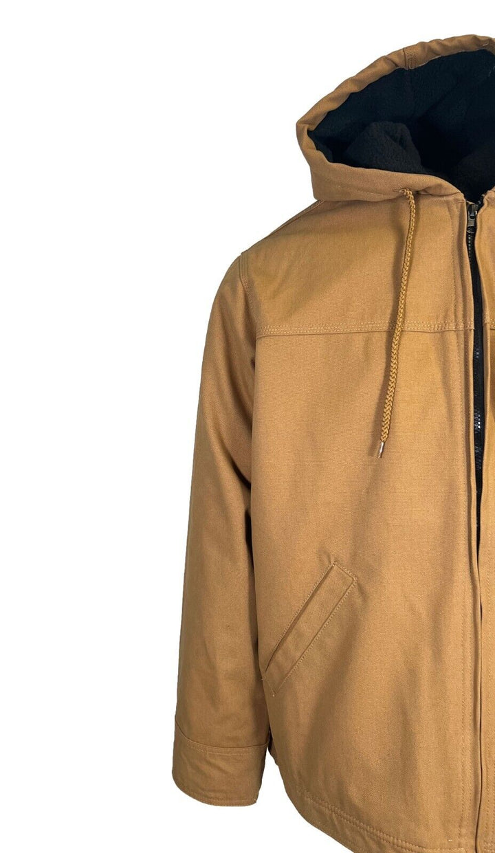 Magellan Outdoors Men's Brown Jacket Work Sherpa-lined Duck L/S (S02)