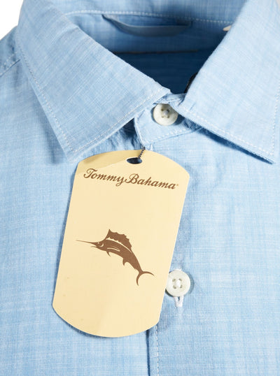 Tommy Bahama Men's Shirt Blue Green Marlin Logo Short Sleeve Button (S10) (S13)