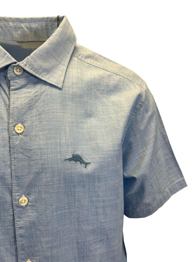 Tommy Bahama Men's Big Sky Blue Shirt Button Up Short Sleeve (S09)