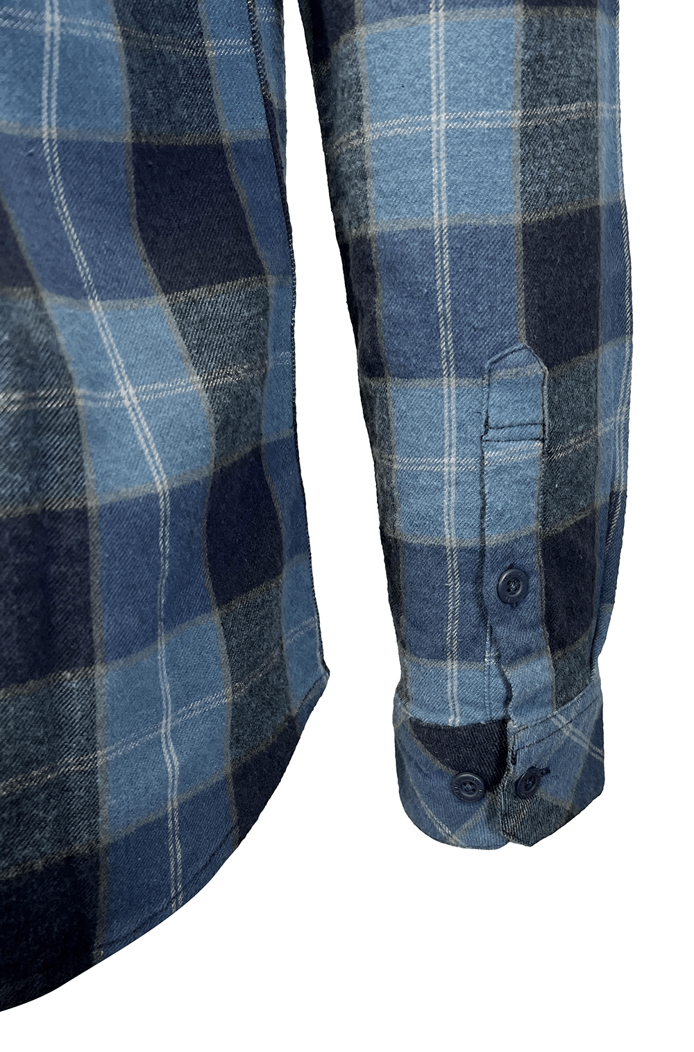 O'Neill Men's Navy Blue Shirt Redmond Plaid Stretch Flannel Long Sleeve (S24)