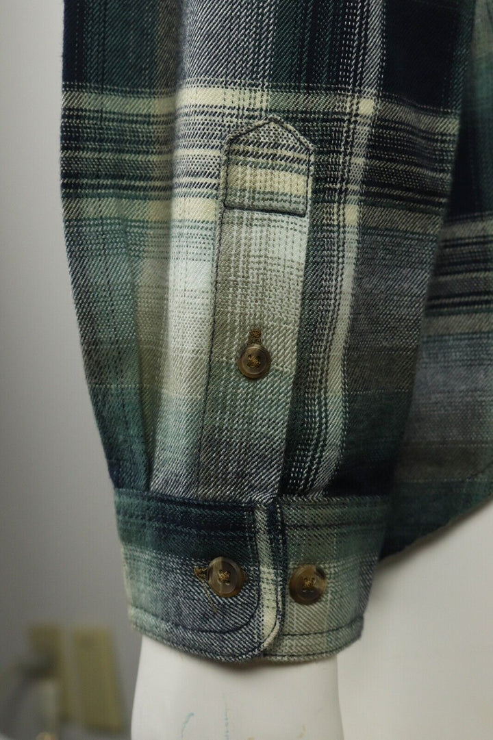 Carhartt Women's Forrest Green Navy Cream Plaid Hooded L/S Woven Shirt