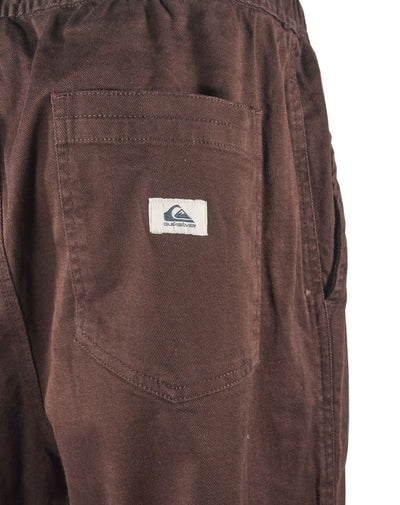 Quiksilver Men's Pant Stretch Canvas Beach Drawstring Twill & Dark Brown