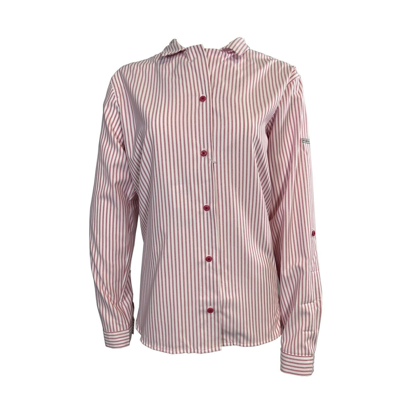 Columbia Women's Shirt Pink Striped W Ross River Trail EXS Woven L/S (693)