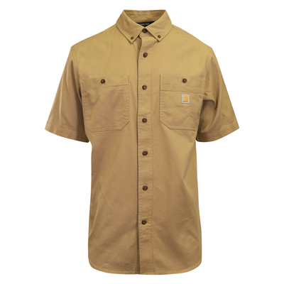 Carhartt Men's Flannel Shirt Khaki Rugged Short Sleeve (223)