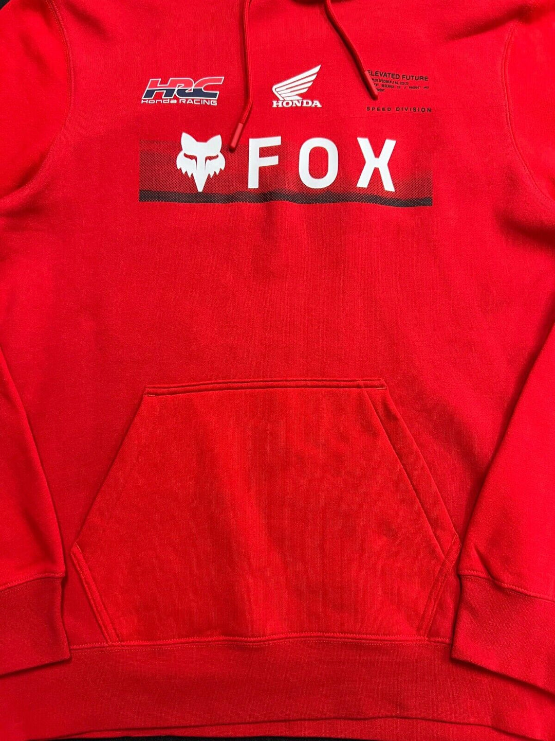 Fox Racing x Honda Men's Red Hoodie Fleece Lined Pullover (S01)