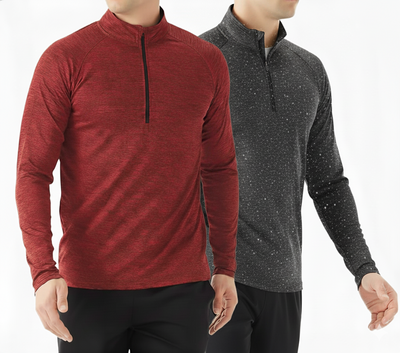 Tex2Fit Men's Sweater Quarter Zip Lightweight Premium - 1 Pack & 2 Pack