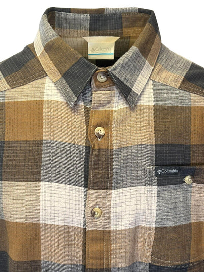 Columbia Men's Dark Stone Shirt Ombre Buffalo Cornell Woods Flannel Shirt (278)