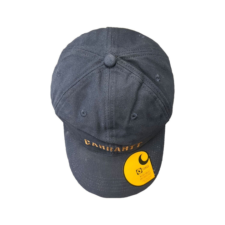 Carhartt Navy & Brown Canvas Cap FastDry Comfort Block Letters (S10)
