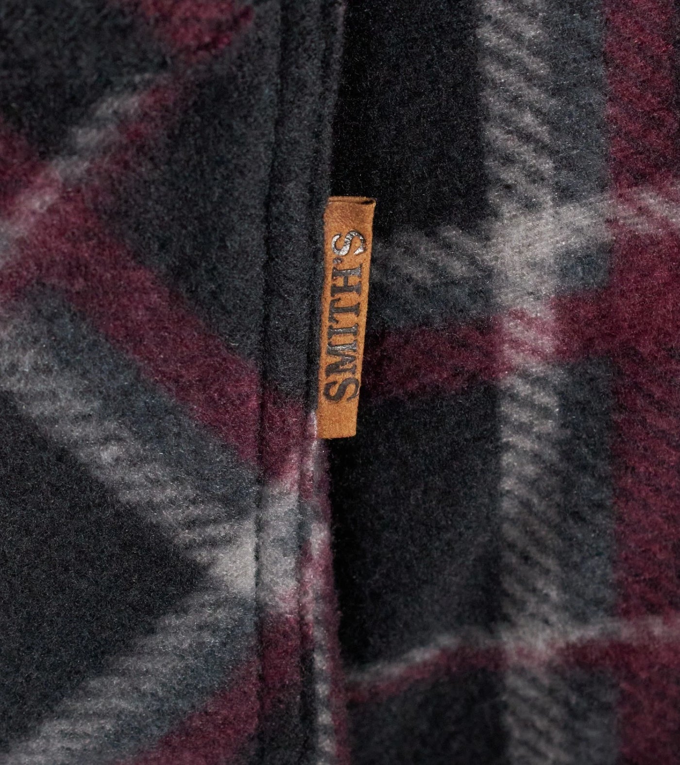 Smith Workwear Burgundy Jacket Sherpa-Lined Microfleece Shirt (S01)