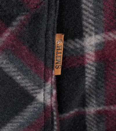 Smith Workwear Burgundy Jacket Sherpa-Lined Microfleece Shirt (S01)