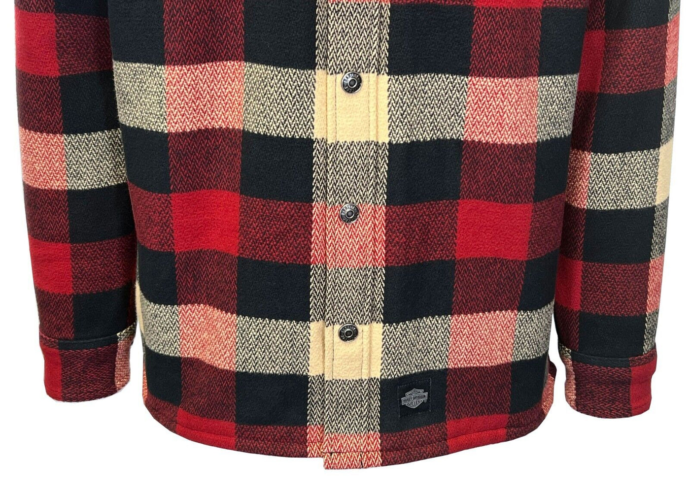 Branded Men's Red Black Cream Shirt Plaid Jacket Sherpa Lined L/S (S73)