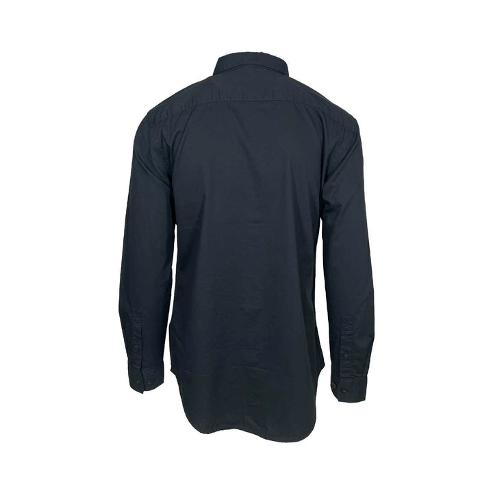 HD Branded Men’s Black Shirt Bar &amp; Shield Solid Long Sleeve (353)
