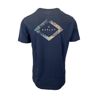 Hurley Men's Navy Floral Bar Graphic Tee (S01)