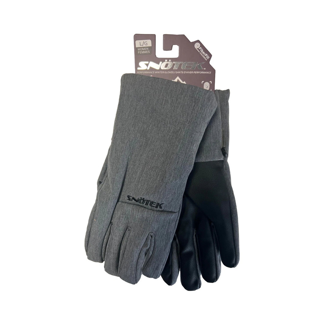 Snotek Women's Grey Embroidered Performance Winter Gloves ST161 (S04)