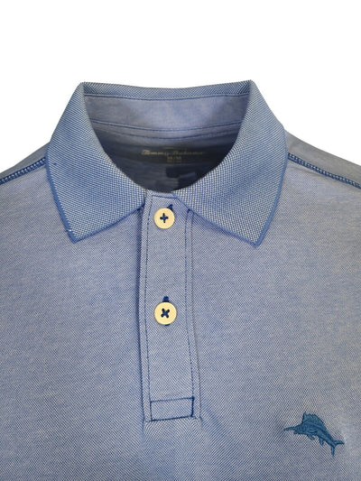 Tommy Bahama Men's Rococo Blue Performance Polo 2 Buttons T-Shirt S/S (S15)