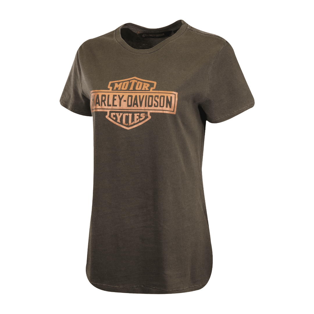 HD Branded Women's T-Shirt Grey Bronze Official Logo S/S (S37)