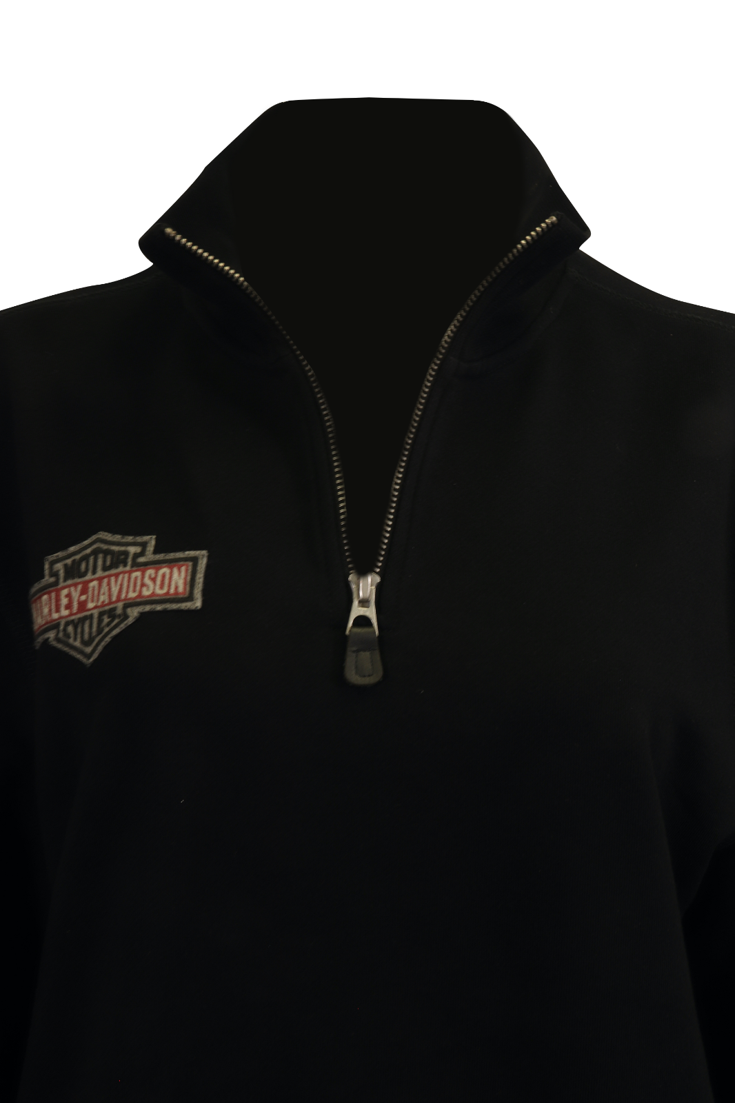Harley-Davidson Men's Sweatshirt Black Orange Official Logo 1/4 Zip L/S (S06)