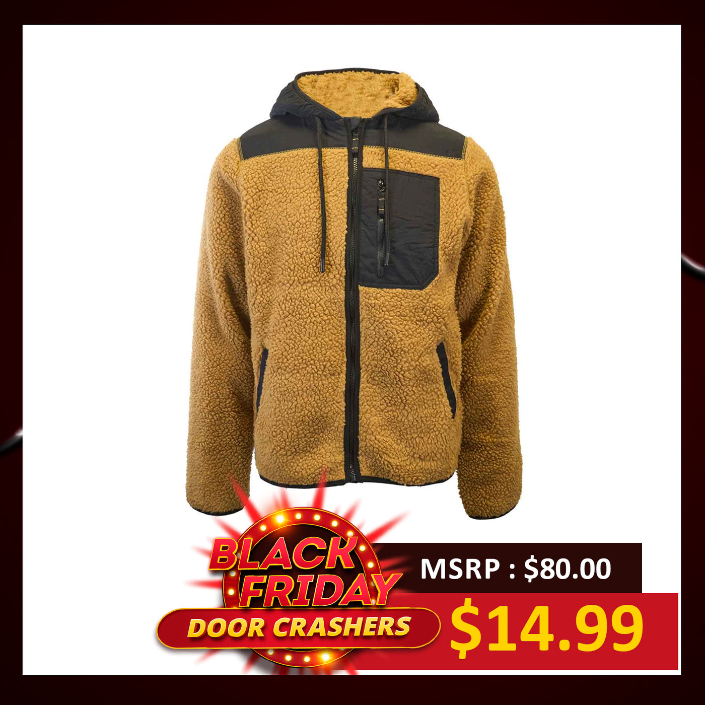 Jack & Jones Men's Brown Jacket Authentic Sherpa Teddy Fleece (S05)