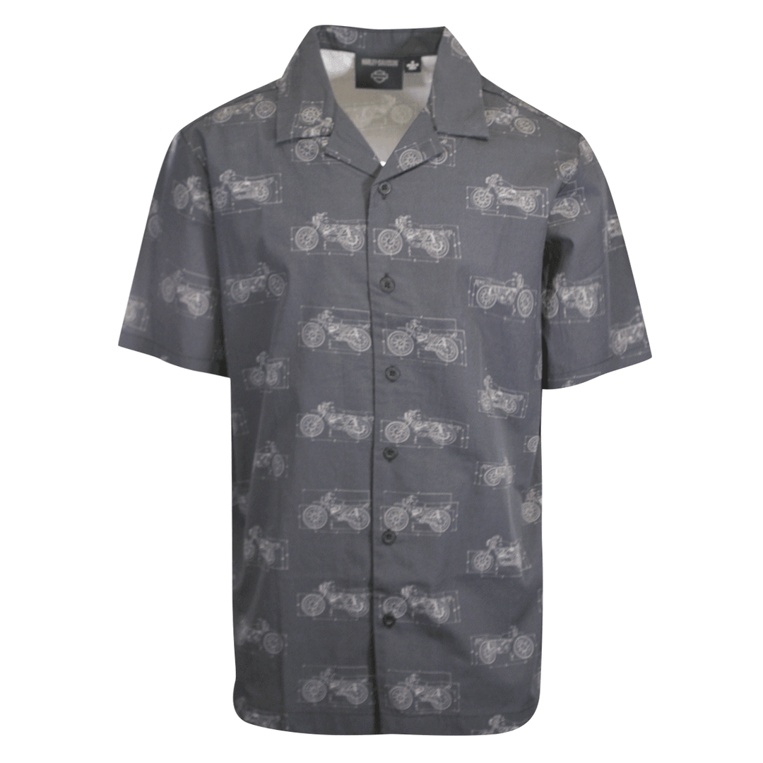 HD Branded Men's Shirt Dark Grey Fueled Allover Custom Print S/S (S61)