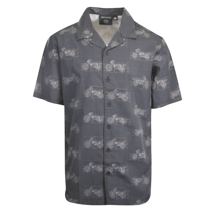 HD Branded Men's Shirt Dark Grey Fueled Allover Custom Print S/S (S61)