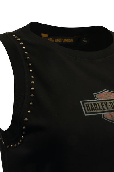 Harley Davidson Women's Tank Top Black Studs HD Official Logo (S09)