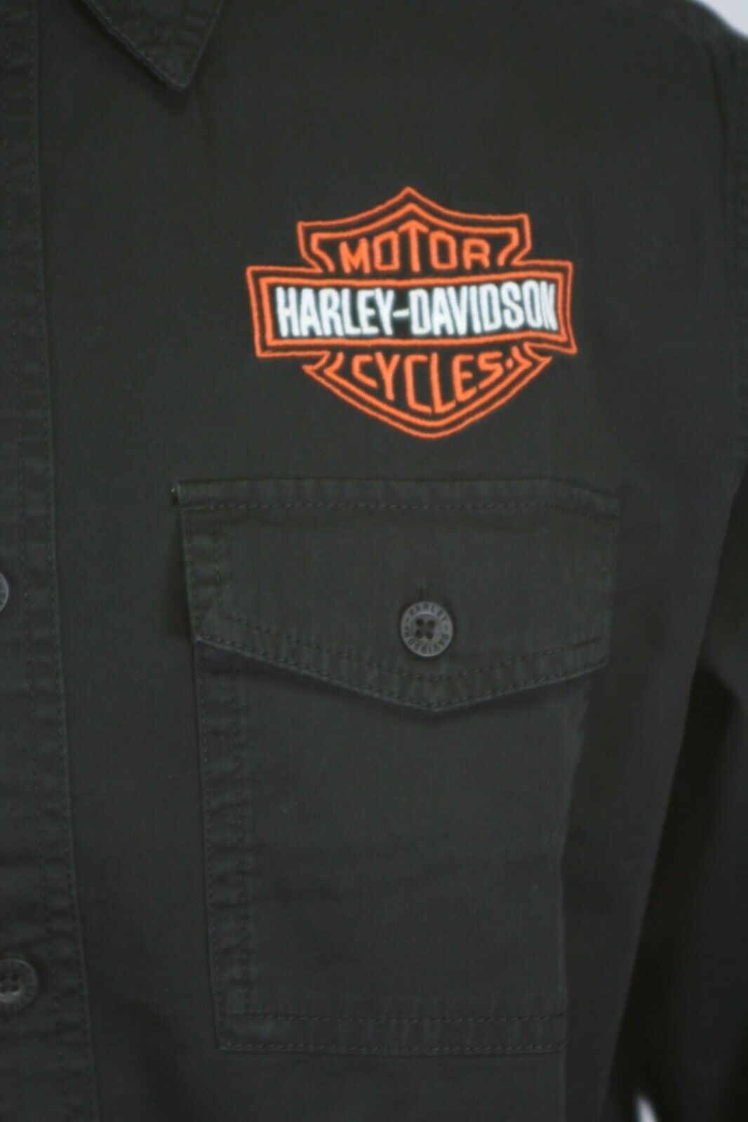 Harley-Davidson Men's Shirt Black Beauty Bar & Shield Long Sleeve (S65)