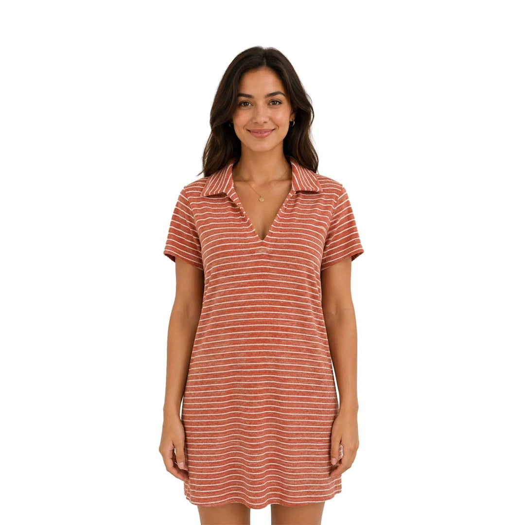 Tommy Bahama Women's Peach Gelato Stripe Dress Suncoast Loop Terry Pol – Spotted Clothing