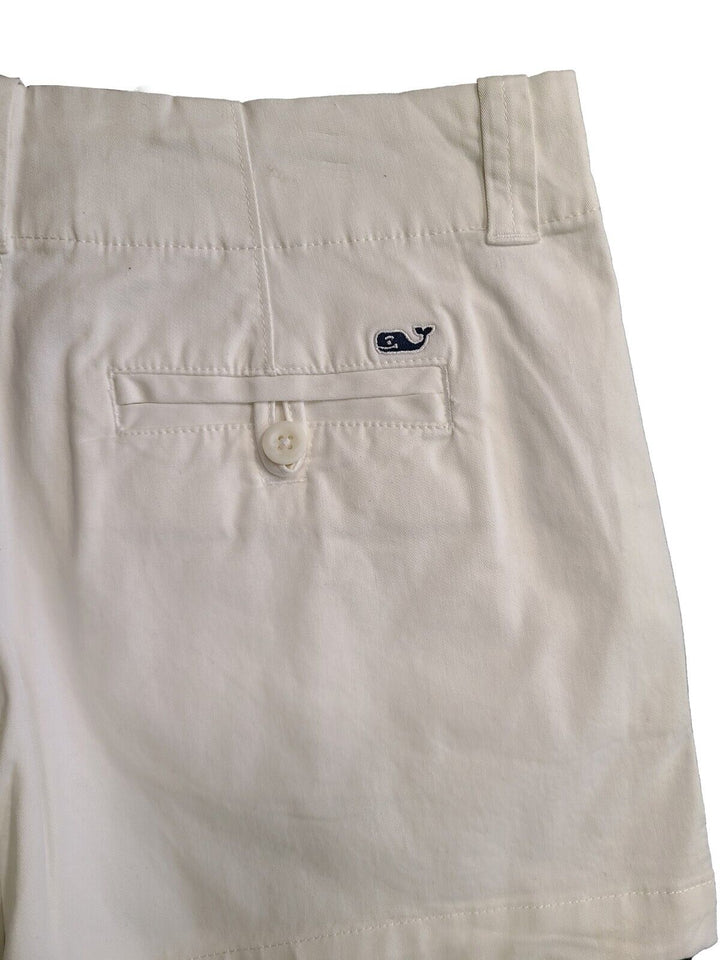 Vineyard Vines Women's White Cap Shorts Everyday Solid Pockets (S01)