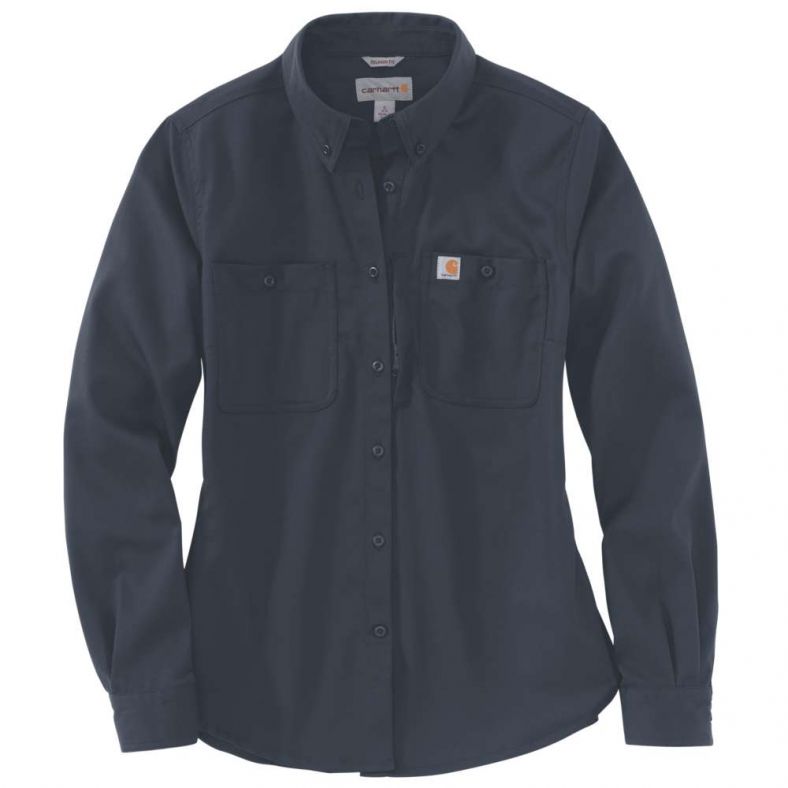 Carhartt Women's Navy Rugged Professional Series L/S Woven Shirt (212)