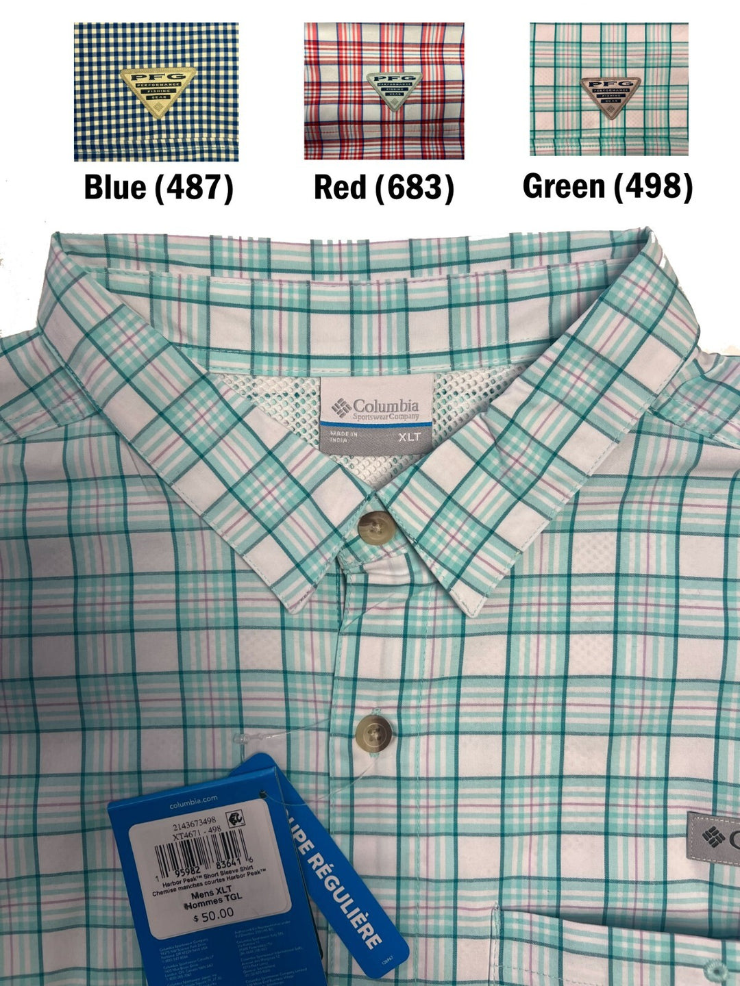 Columbia Men's Shirt Harbor Peak PFG Short Sleeve (487) (683) (498)