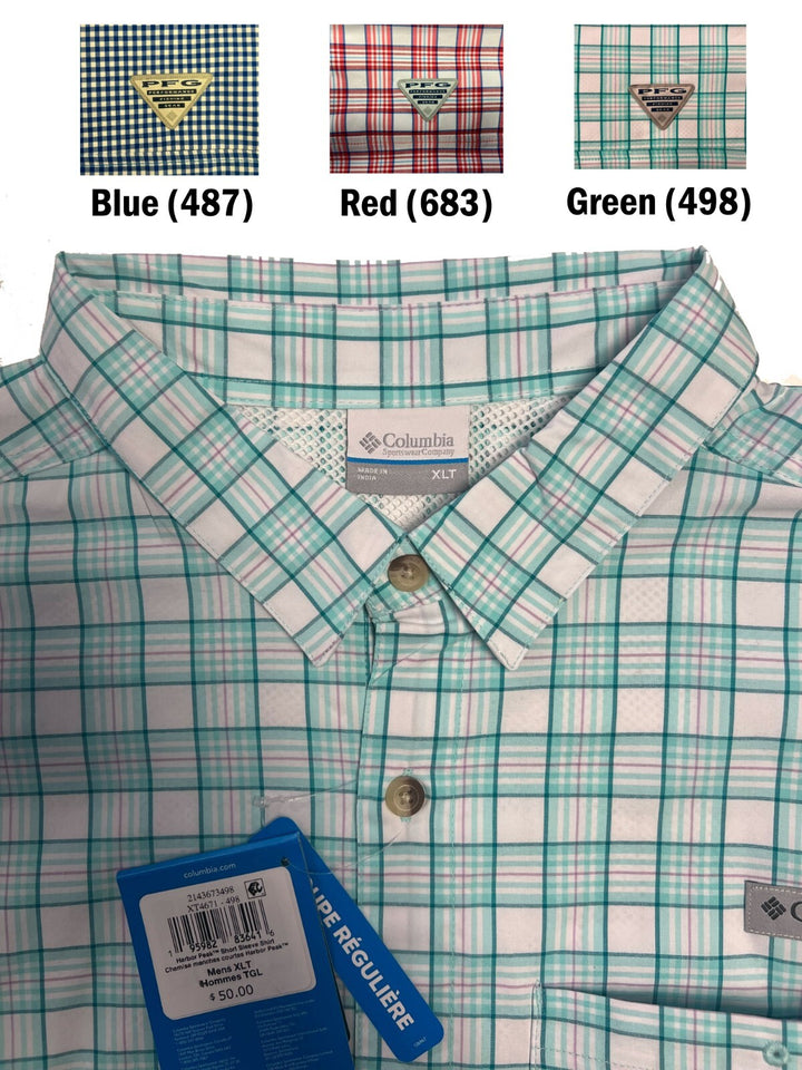 Columbia Men's Shirt Harbor Peak PFG Short Sleeve (487) (683) (498)