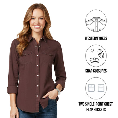 Ariat Women's Chocolate Truffle Shirt Real Jurlington Snap Western (S15)