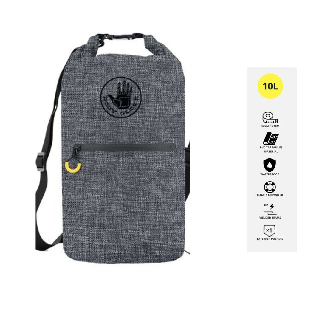 10l Body Glove Essential+ Dry Bag With Zipper Pocket - Grey (S12)