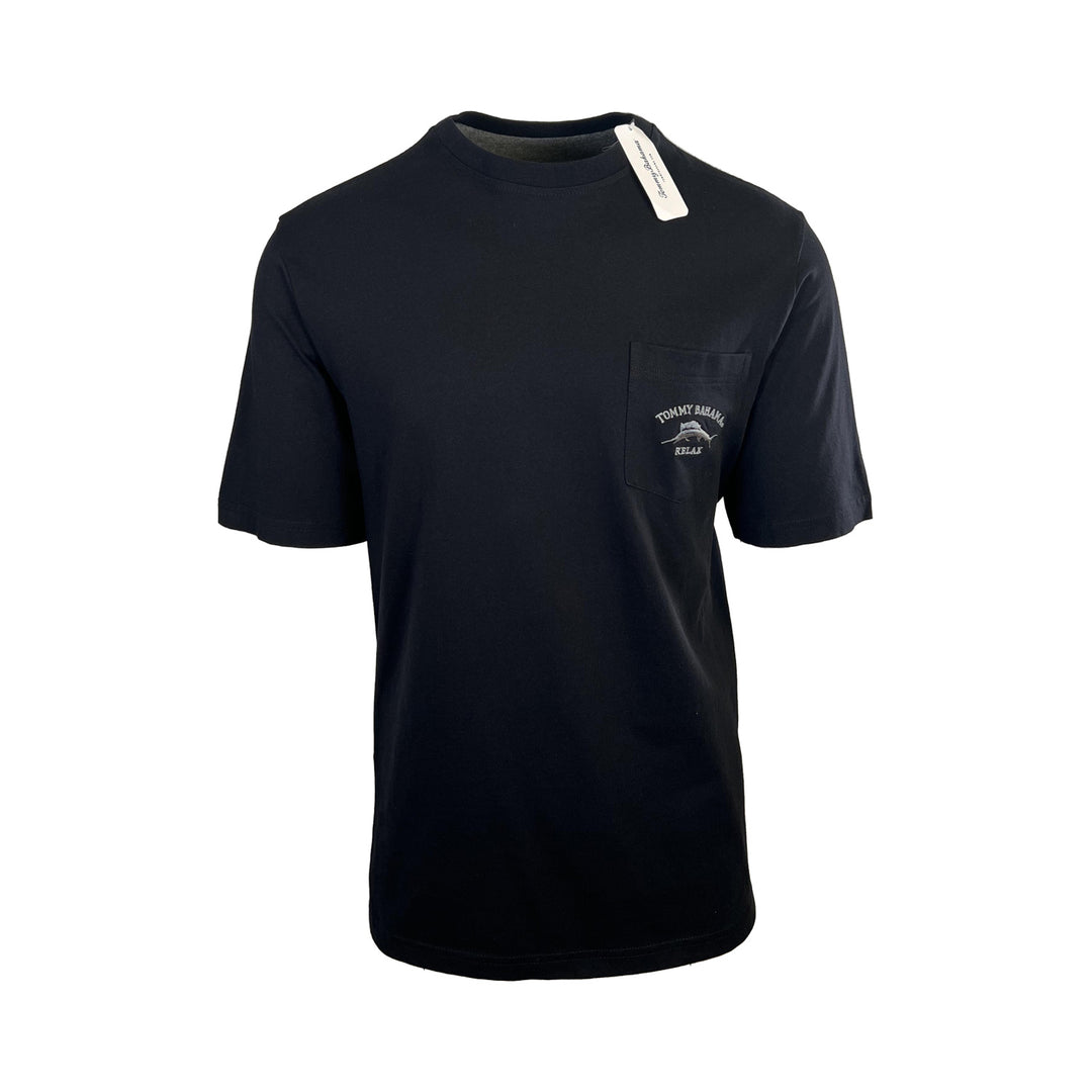 Tommy Bahama Men's Black T-Shirt Relax Crew Neck Bali Skyline Tee (S21)