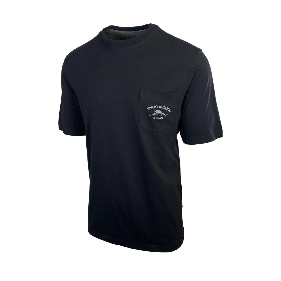 Tommy Bahama Men's Black T-Shirt Relax Crew Neck Bali Skyline Tee (S21)