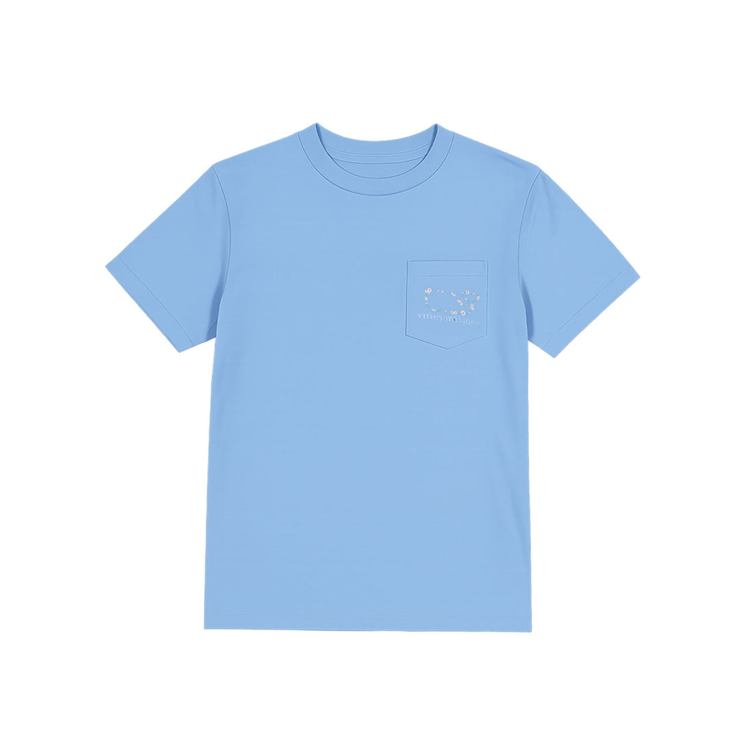 Vineyard Vines Girl's Daisy Whale Hydrangea Short Sleeve Tee (S03)