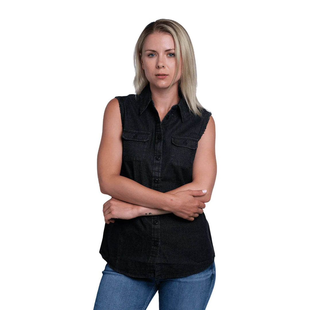 HD Branded Women's Charcoal Vest w/ Back Logo Sleeveless Vest