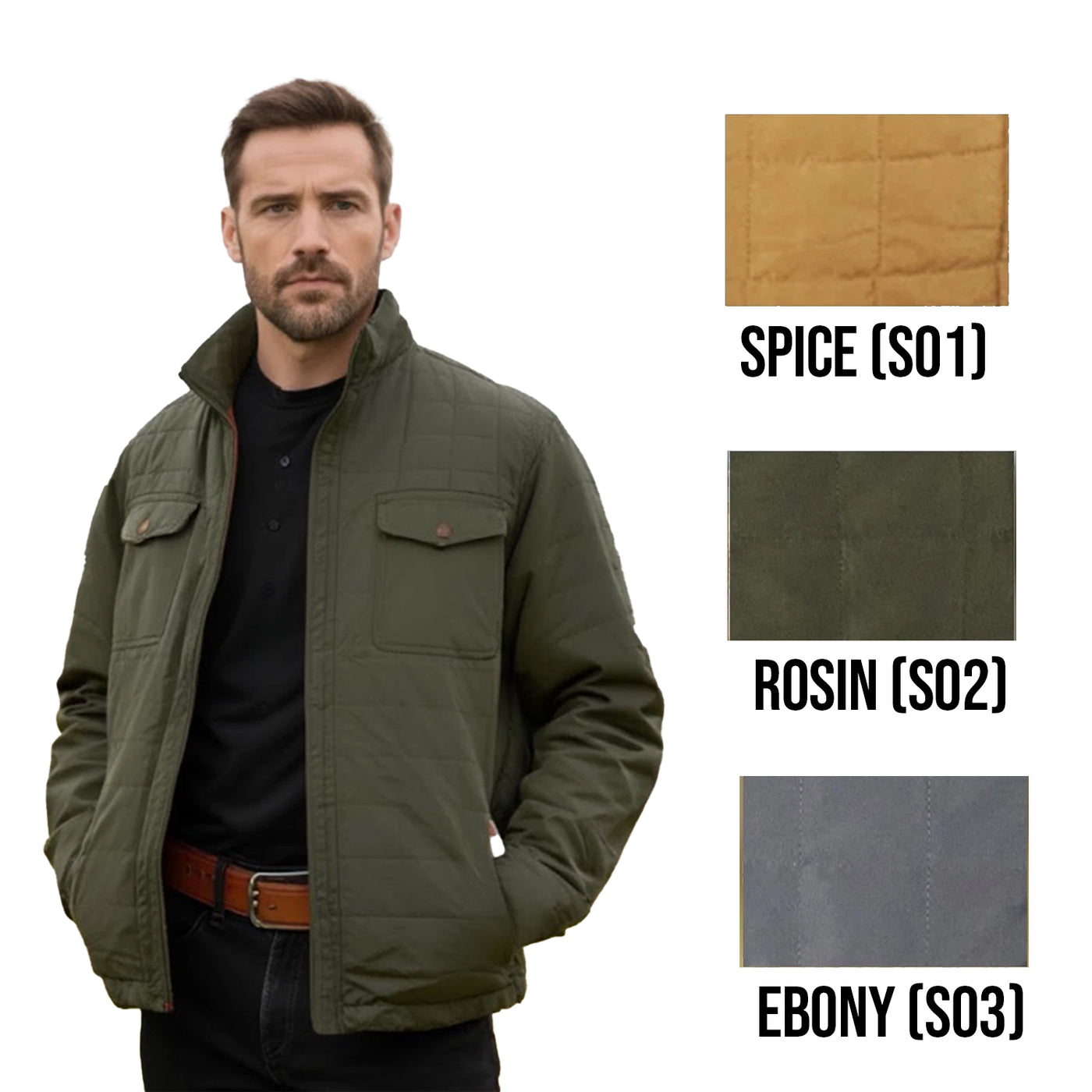 Field & Forest Men's Jacket Padded Grey, Brown, Green Shirt