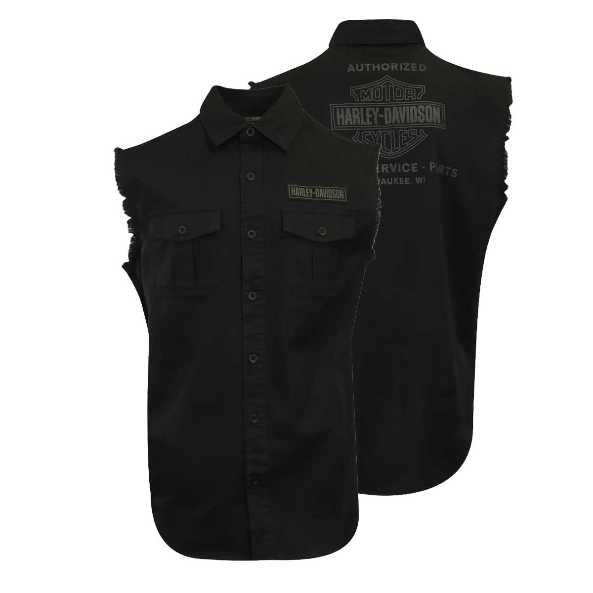 Harley-Davidson Men's Vest Black Sleeveless Vest (S58)