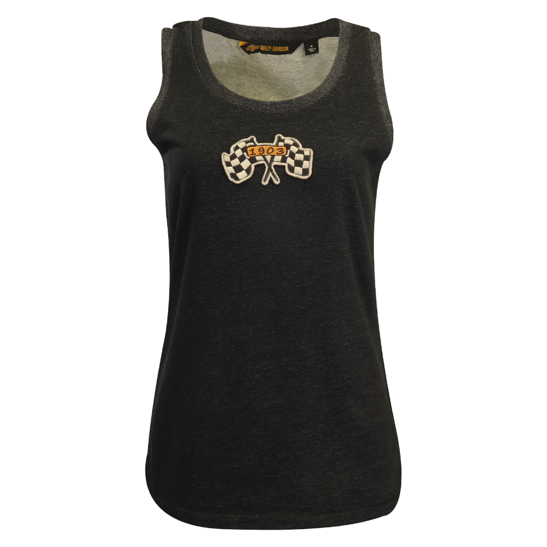 Harley-Davidson Women's Tank Top Heather Charcoal 1903 Flags National Champions