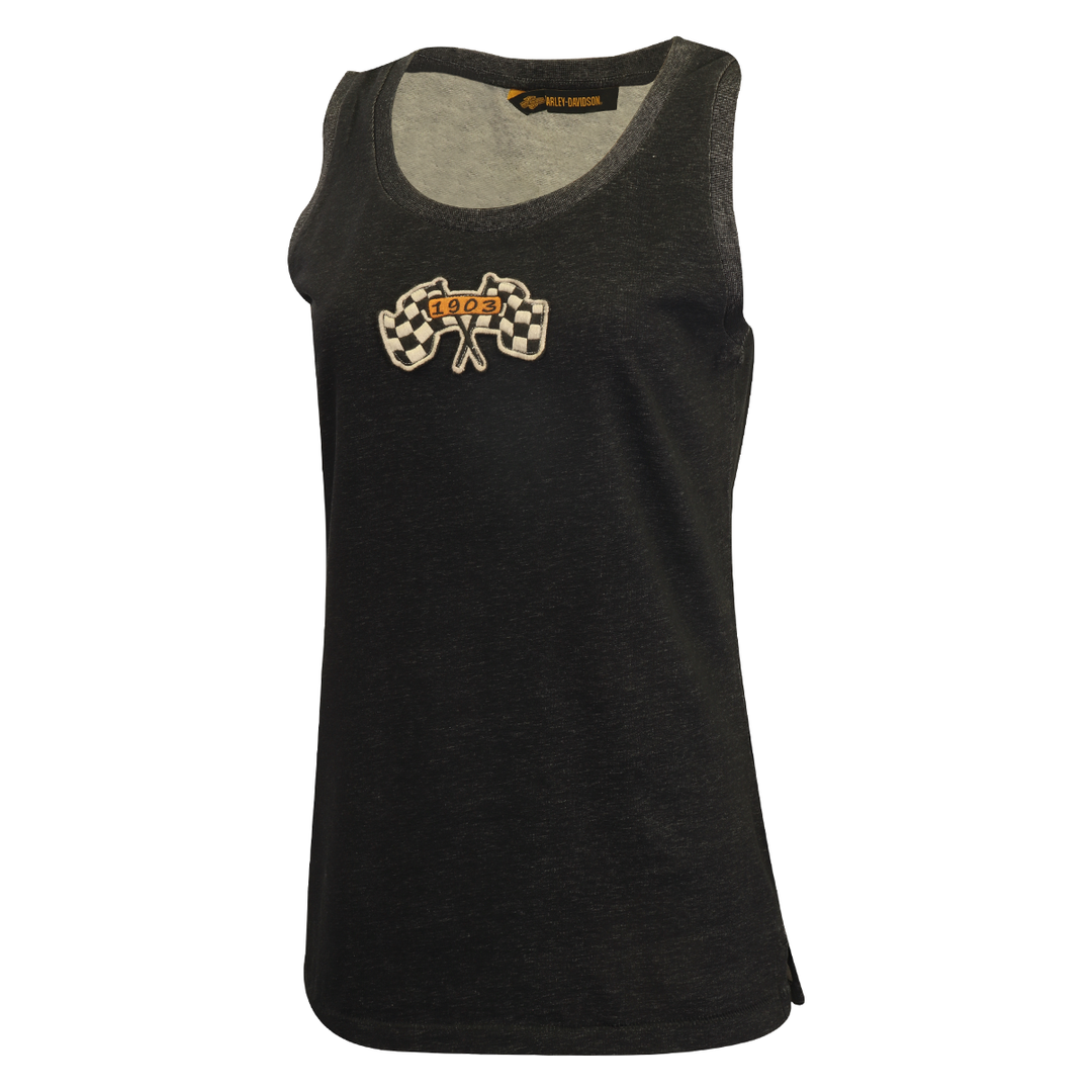 Harley-Davidson Women's Tank Top Heather Charcoal 1903 Flags National Champions