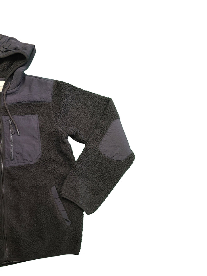 Jack & Jones Men's Black Jacket Authentic Sherpa Teddy Fleece (S01)